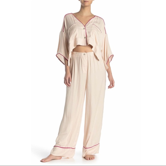 Free People Other - FREE PEOPLE Shine Crop Top & Pants 2 piece Pajama